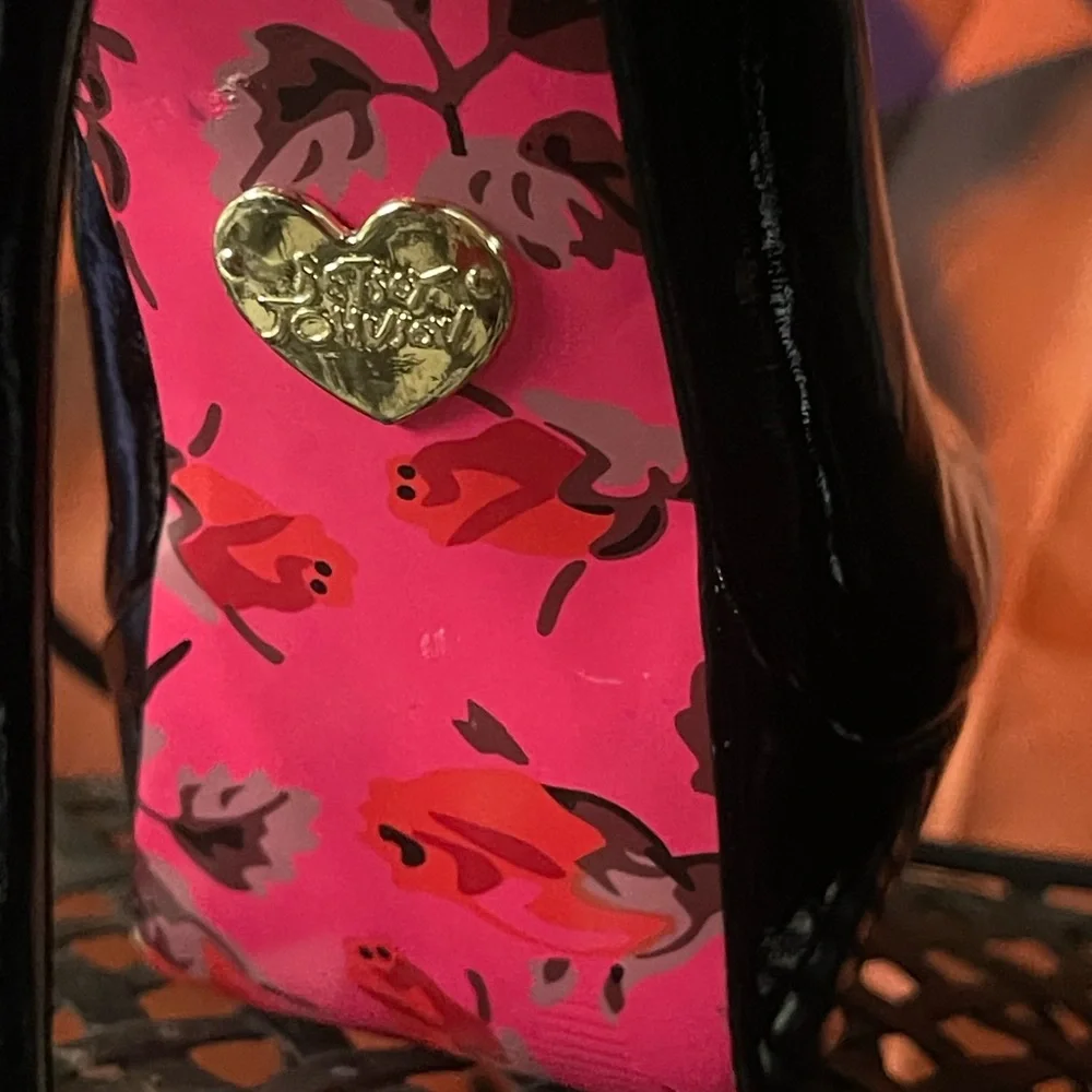 Betsey Johnson Black Patent Lace-Up Heels - Picture 2 of 9